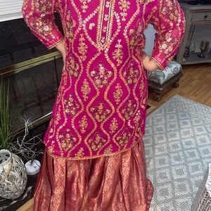 Gota Pink Sharara Outfi - XXL INDIAN PAKISTANI BENGALI NEPALI MEHNDI OUTFIT